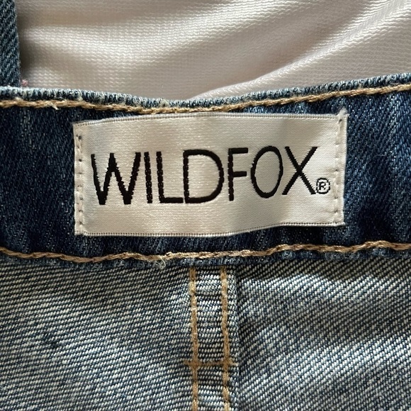 WILDFOX Baggy Jeans Size 24 NWT Crop Paint Splatter Distressed Da Vinci Wash - Picture 10 of 12